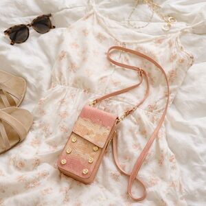 Hammitt 310 Pink Himalayan Snake Leather Crossbody Purse